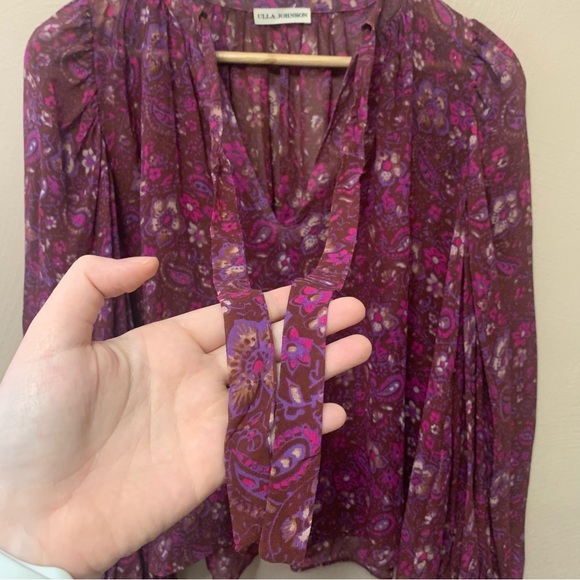 Ulla Johnson Carmine Blouse in Sumac Size 2 Silk - Picture 6 of 10